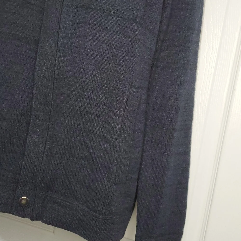 BANANA REPUBLIC WOOL BLEND ZIPPERED  SWEATER JACKET NAVY (MEDIUM)